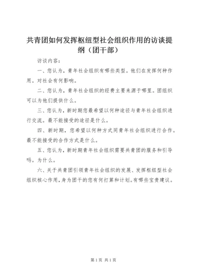 共青团如何发挥枢纽型社会组织作用的访谈提纲（团干部）.docx