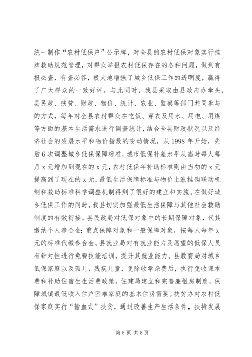 最低生活保障政策落实情况报告.docx