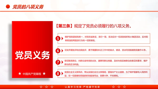中国共产党章程党章党规学习解读PPT模板