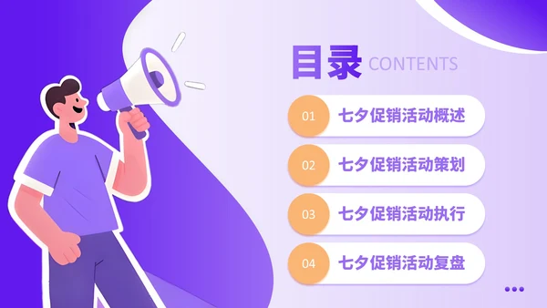 紫色插画风七夕电商促销策略全解析PPT模板
