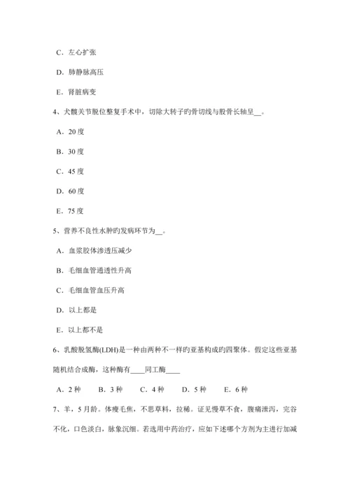 2023年辽宁省上半年中级执业兽医师试题.docx