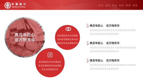 中国银行工作汇报通用PPT模板