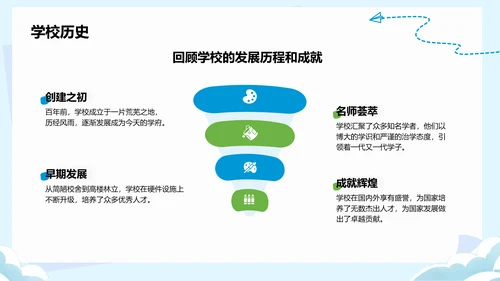 蓝色卡通风欢迎新同学PPT模板