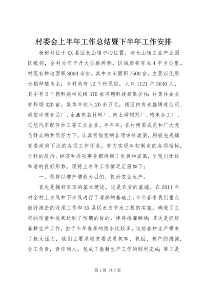 村委会上半年工作总结暨下半年工作安排 (2).docx