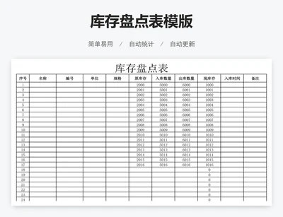 库存盘点表模版