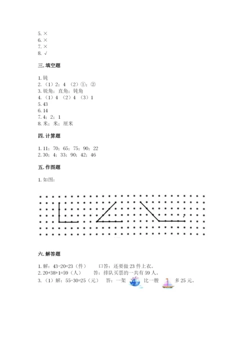 2022人教版二年级上册数学期中测试卷（精品）.docx