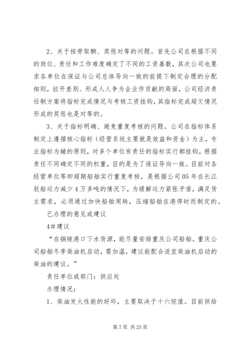 公司一届四次职代会实事,提案,意见的办理情况.docx