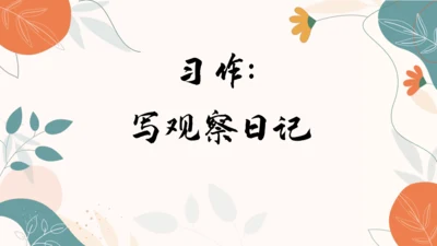 【四上课件】习作三：写观察日记