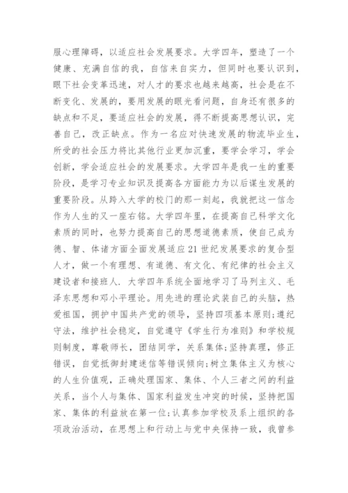 大学毕业自我鉴定范文.docx