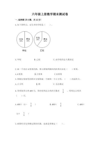 六年级上册数学期末测试卷含答案【培优b卷】.docx