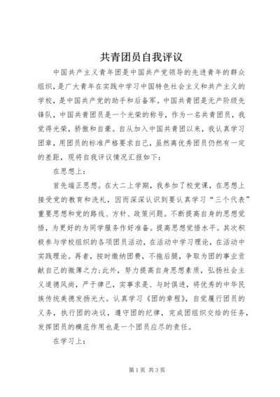 共青团员自我评议.docx