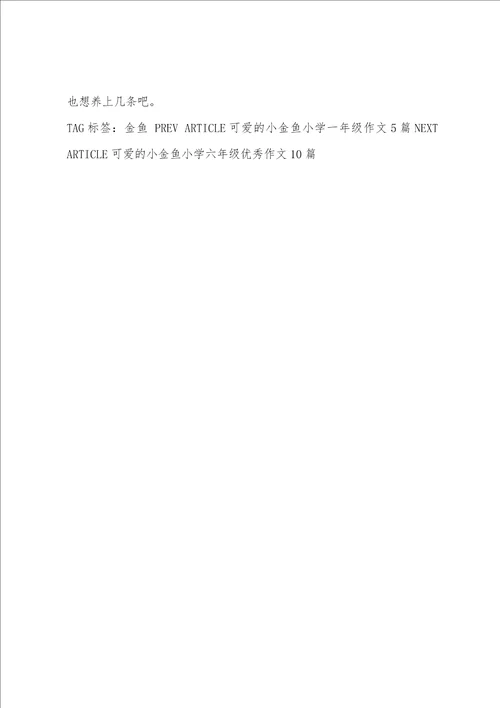 可爱的小金鱼小学四年级作文400字10篇