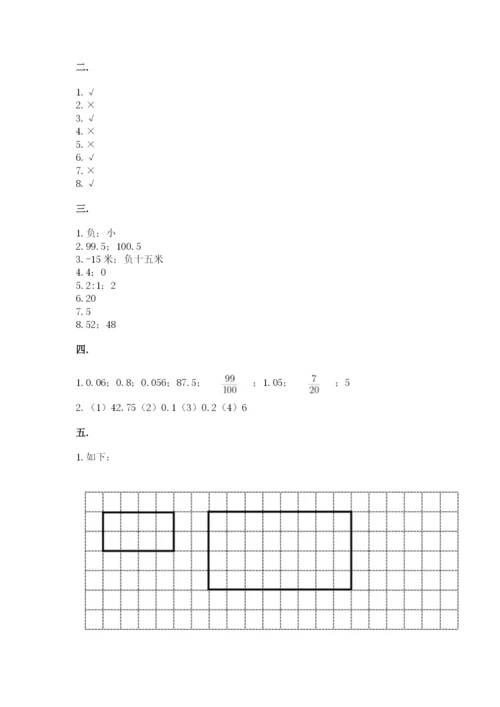 人教版数学六年级下册试题期末模拟检测卷附完整答案（夺冠系列）.docx