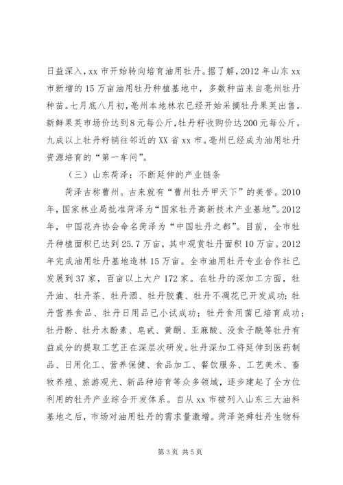 赴湖南邵阳安徽亳州油用牡丹产业发展情况考察报告.docx