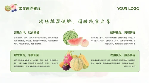 绿色简约中国传统二十四节气之夏至科普课件PPT模板