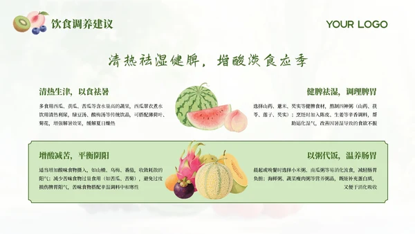 绿色简约中国传统二十四节气之夏至科普课件PPT模板