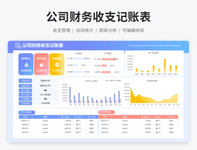 公司财务收支记账表