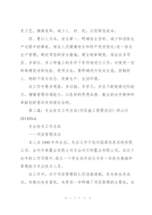 项目管理技术工作总结(多篇).docx