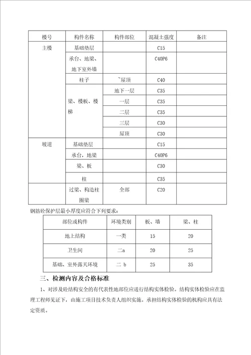 结构实体检测专项施工方案