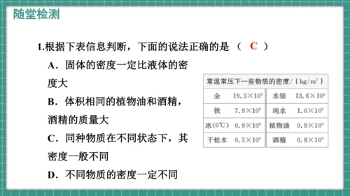 人教版物理八年级上册6.2《密度》课件（34页ppt）