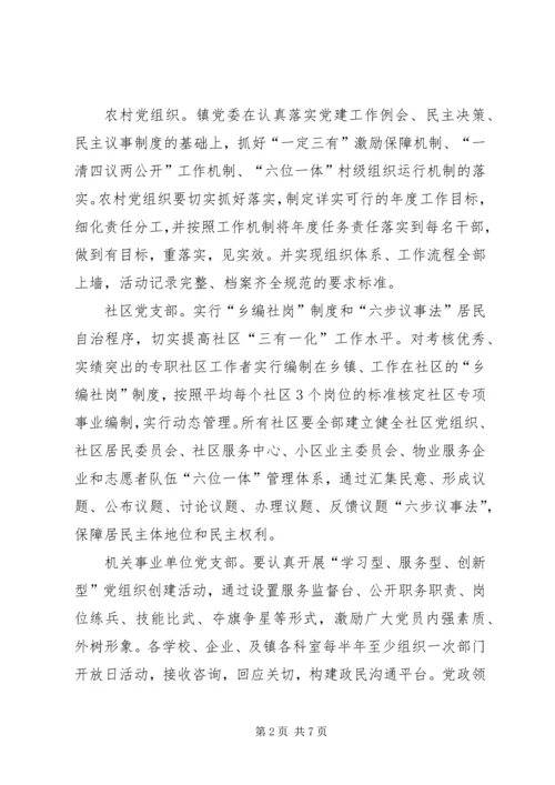 镇关于党建工作的实施方案 (3).docx