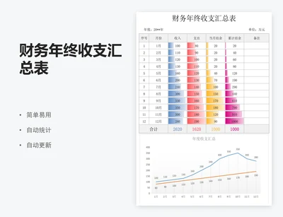 财务年终收支汇总表