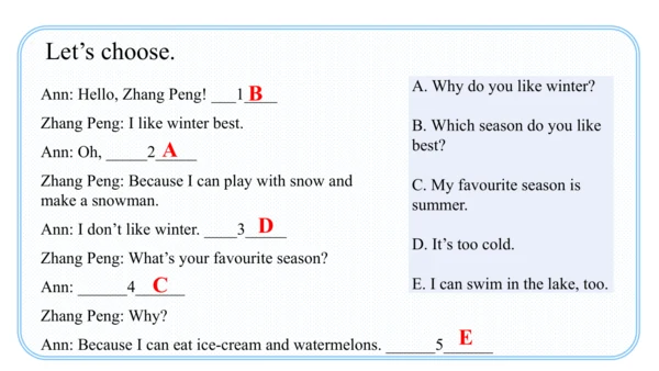 Unit 2 My favourite season Part B Rend and write课件