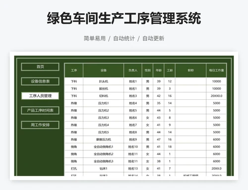 绿色车间生产工序管理系统