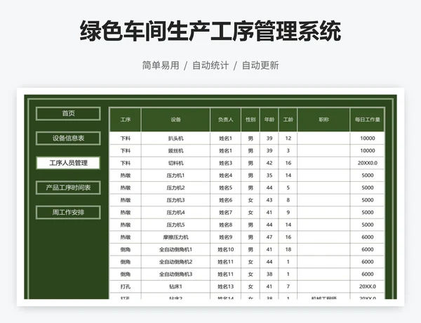 绿色车间生产工序管理系统