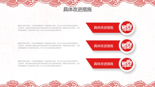 2019猪年新年春节喜庆红色剪纸PPT