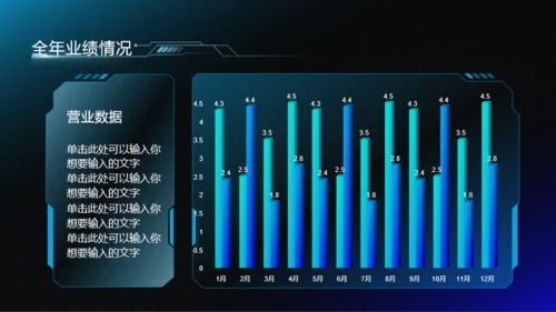 蓝黑科技风年终总结PPT模板