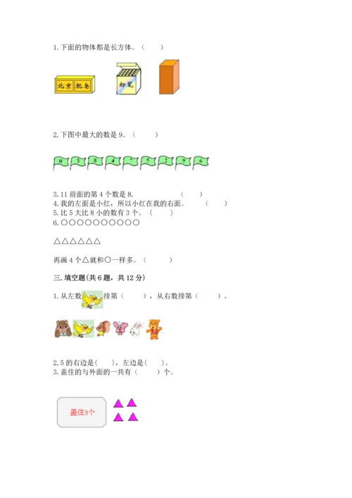 人教版一年级上册数学期末测试卷【各地真题】.docx