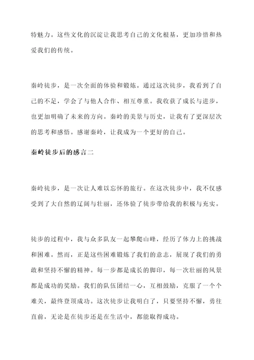 秦岭徒步后的感言