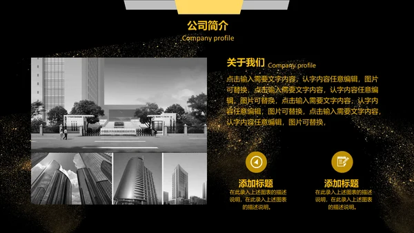 大气黑金校园招聘企业文化介绍通用PPT模板