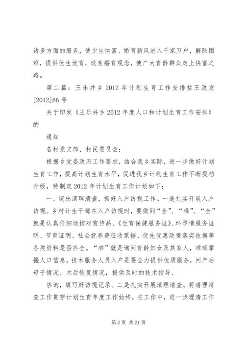 王乐井乡计划生育“三结合”工作安排.docx