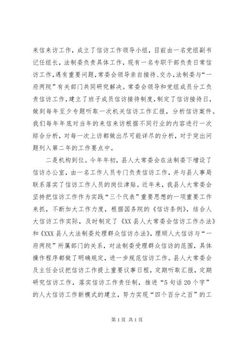 县人大常委会信访工作经验交流材料 (4).docx