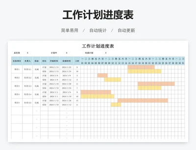 工作计划进度表