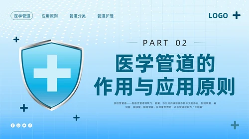 蓝色简约护理管道安全管理PPT模板宣传PPT动态PPT护理安全管理