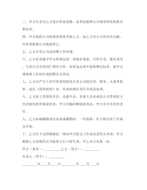 精编之年员工试用期合同范文.docx