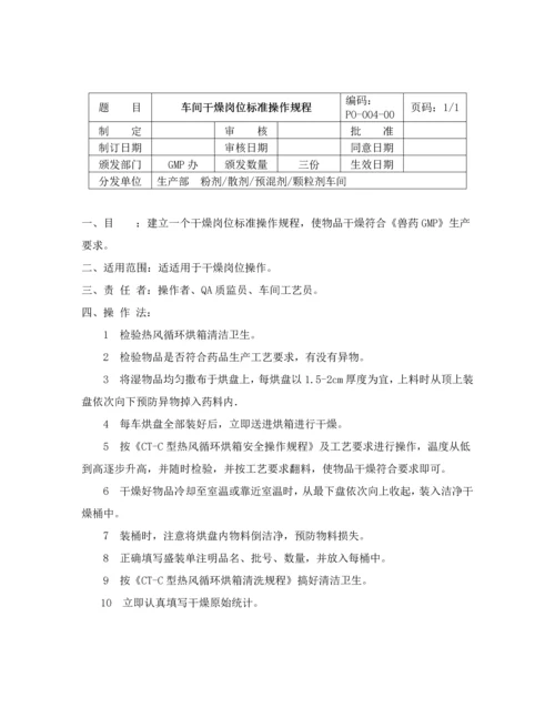 GMP车间岗位统一标准操作作业规程.docx