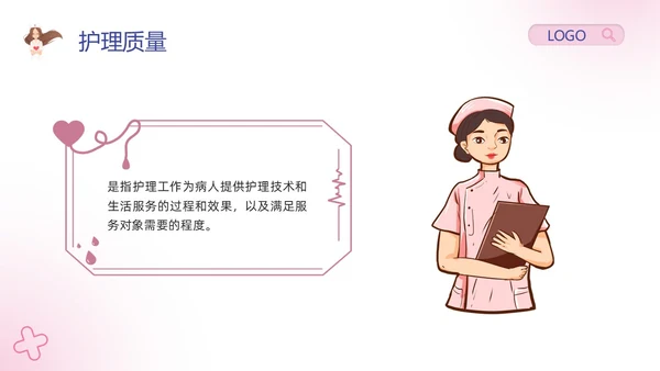 粉紫卡通护理安全质量管理PPT模板宣传PPT动态PPT安全教育