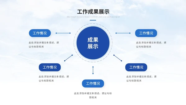 简约雪山商务季度工作总结工作汇报述职报告ppt模板