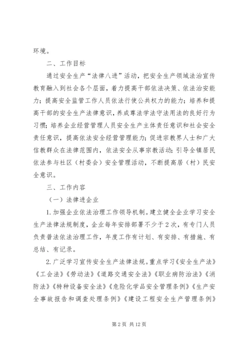 镇安全生产法律八进活动实施方案.docx