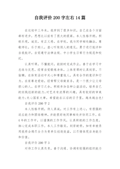 自我评价200字左右14篇.docx