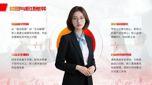红黄简约职场新人培训PPT宣传模板