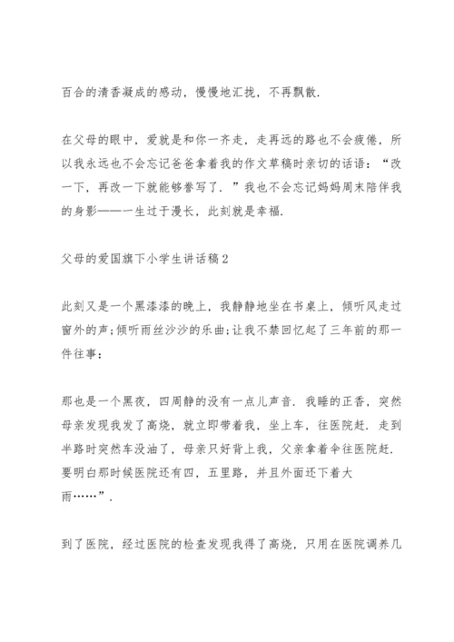 父母的爱国旗下小学生讲话稿范文.docx