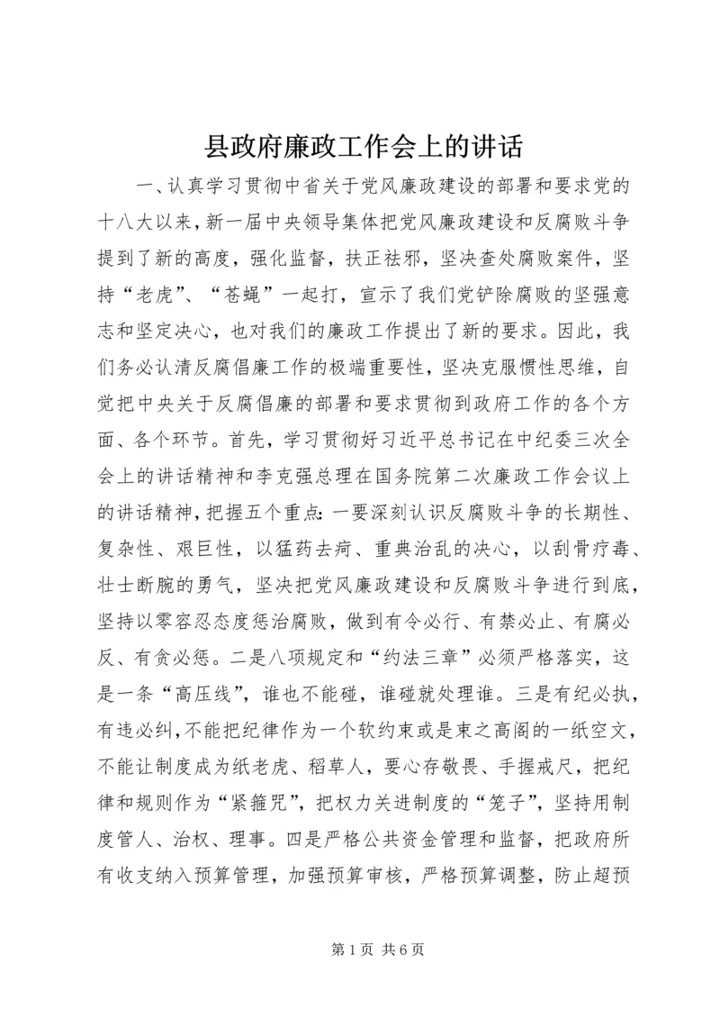 县政府廉政工作会上的讲话精编.docx