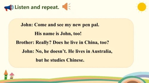 Unit 4 I have a pen pal Part B Let's learn课件(共24张P