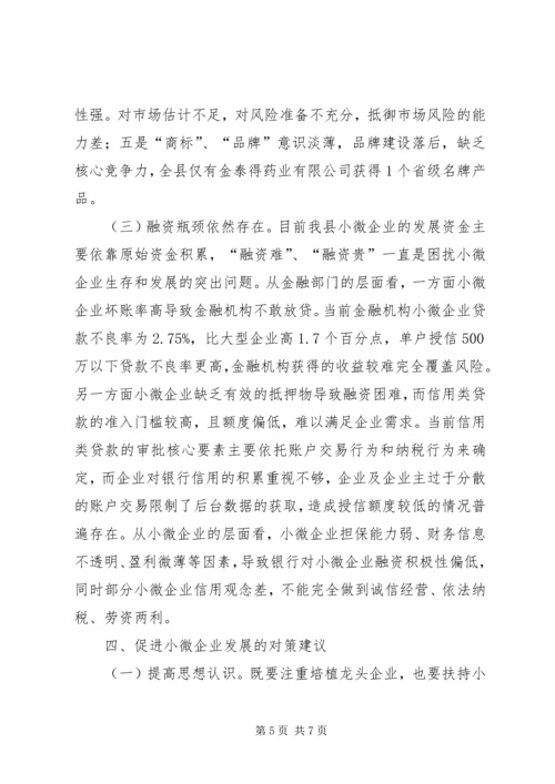 县小微企业发展情况调研报告.docx