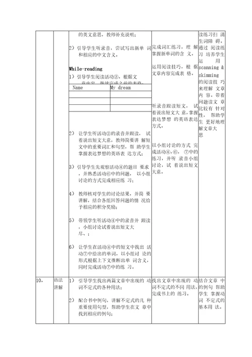 新技能英语基础教程3教学设计unit10